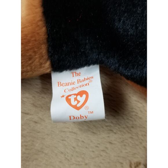 TY Beanie Babies Doby The Doberman 1996 Stuffed Animal Plush Toy 8" Vintage - Picture 9 of 12